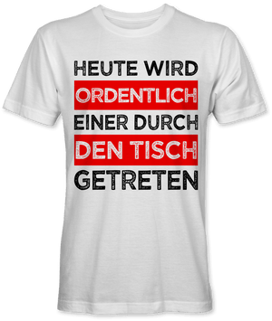 Durch den Tisch getreten