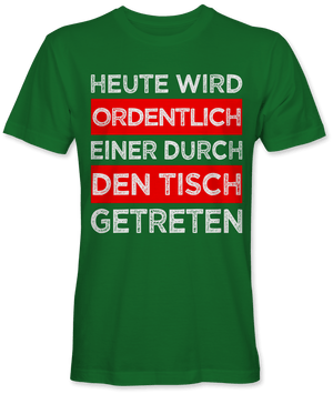 Durch den Tisch getreten