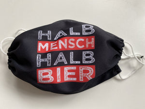 Gesichtsmaske Halb Mensch halb Bier Maske - Kreisligahelden.de