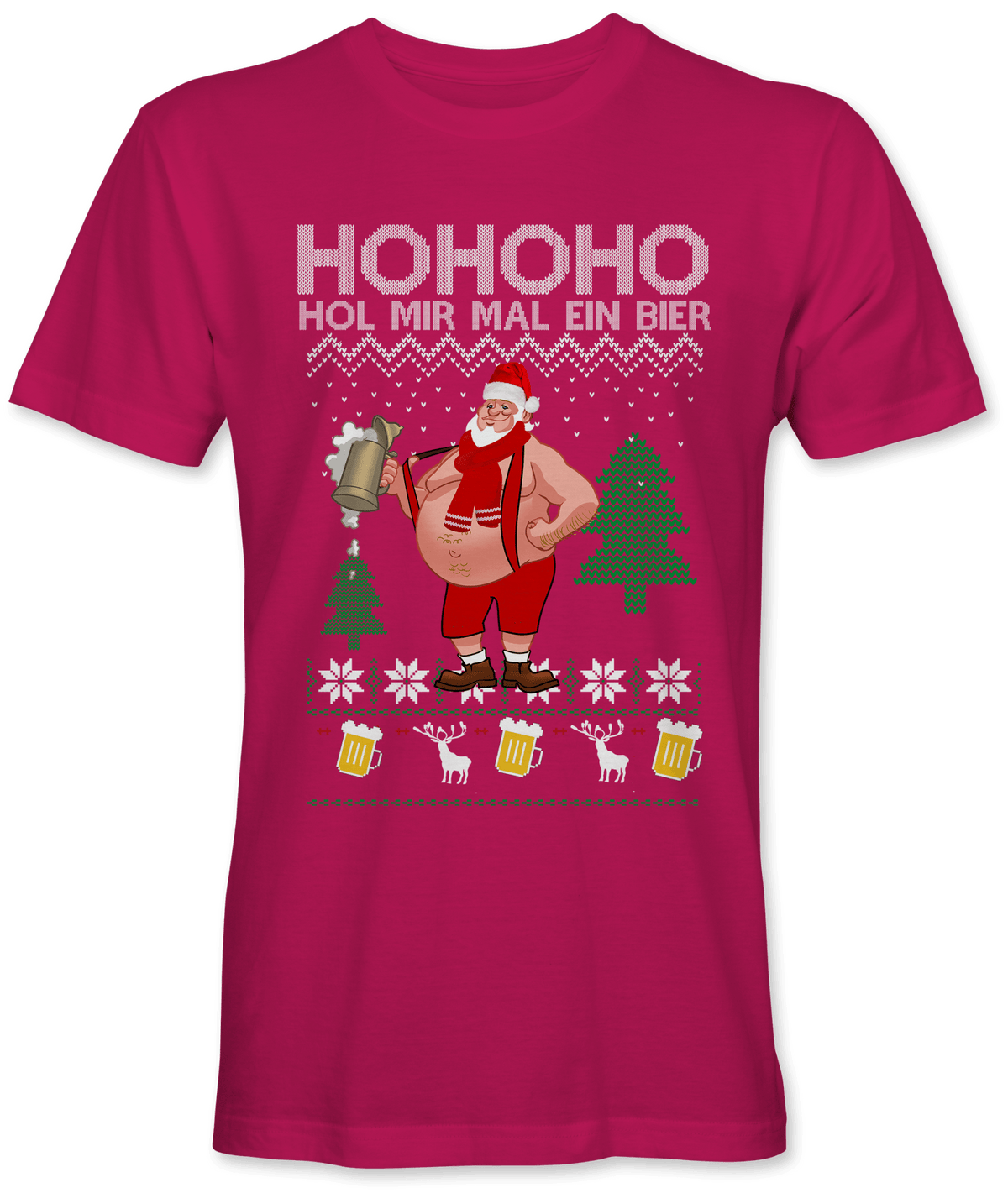 Ho Ho Ho Hol mir mal ein Bier Ugly Christmas Shirt