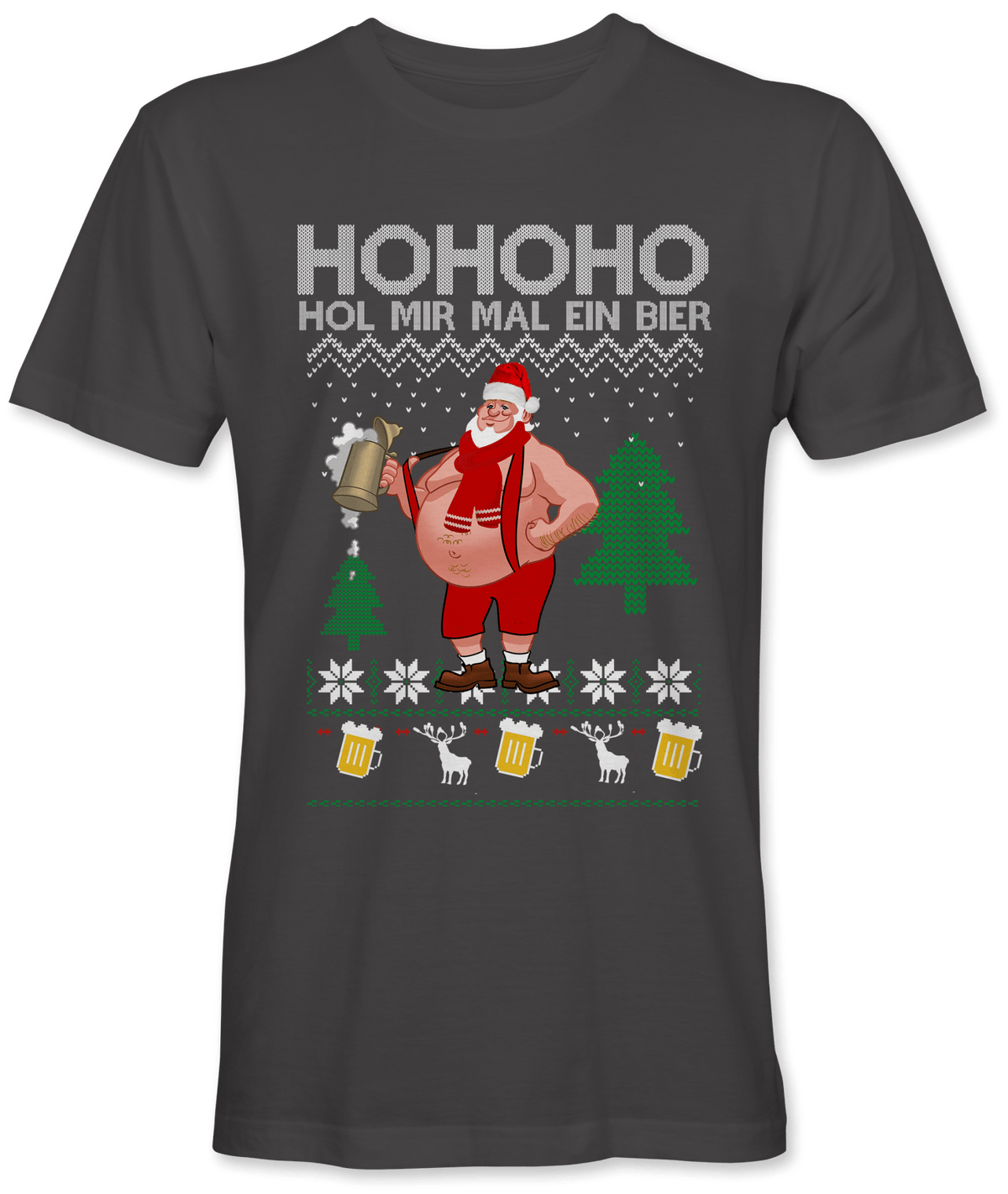 Ho Ho Ho Hol mir mal ein Bier Ugly Christmas Shirt