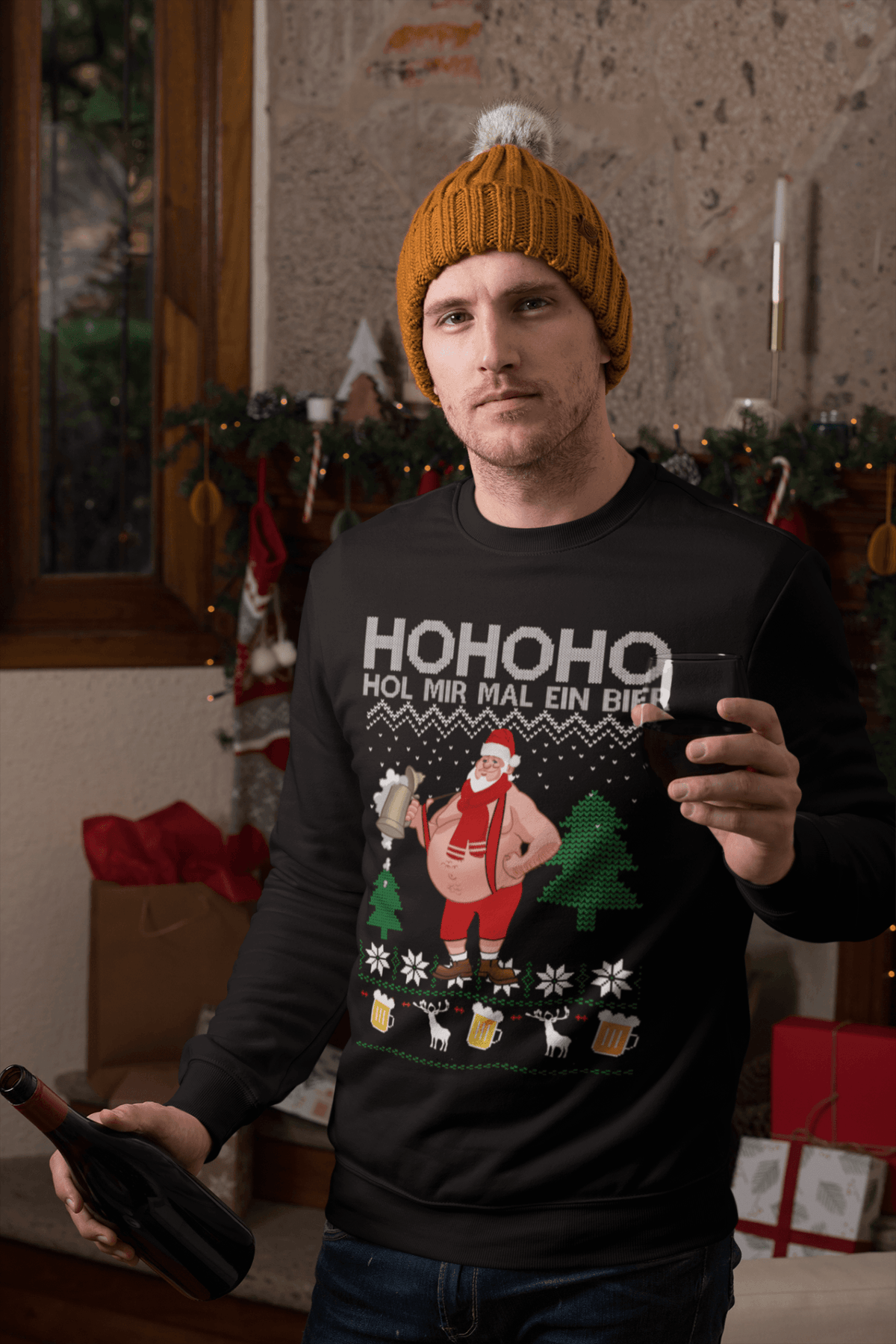 Ho Ho Ho Hol mir mal ein Bier Sweater Sweater - Kreisligahelden.de