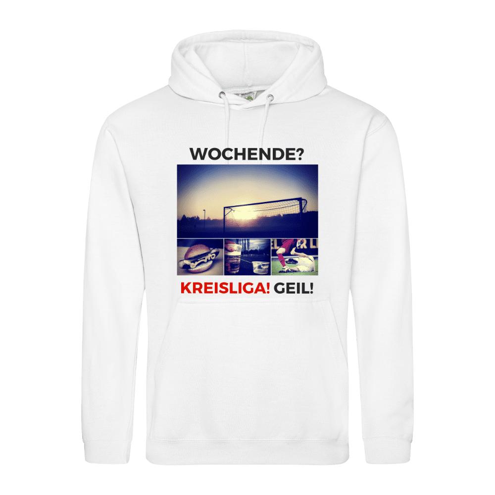 Wochenende? Kreisliga! Geil! Basic Hoodie Hoodie - Kreisligahelden.de
